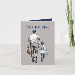 Tilläggsmeddelande för Cute Baseball Far Son Kort