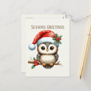 Tilläggsmeddelande om jultomten uggla helg vykort