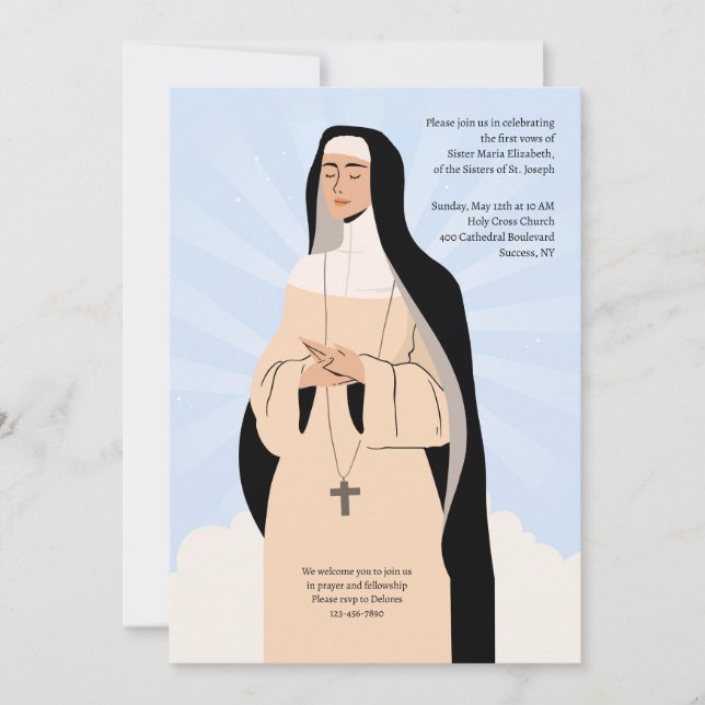 Tillägnad Gud Taga Slöjan Inbjudningar (Framsida)