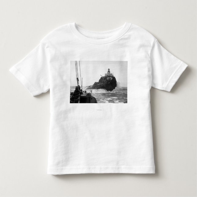 Tillamook Oregon fyr från frakten Photograp Tee (Framsida)