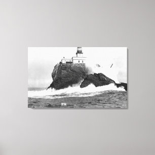 Tillamook Oregon fyr nära sjösida, ELLER Canvastryck