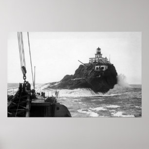 Tillamook, Oregon Lighthouse från Frakt Photograf Poster