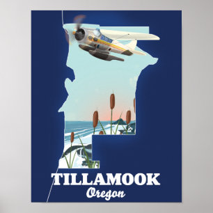 Tillamook Oregon Travel karta Poster