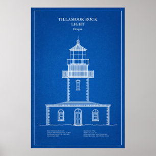 Tillamook Sten fyr - Oregon - AD Poster
