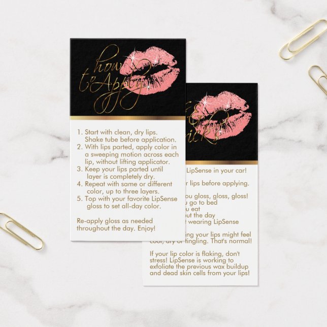 Tillämpa & Tips - Coral Glitter Läppar Visitkort (Kontor)