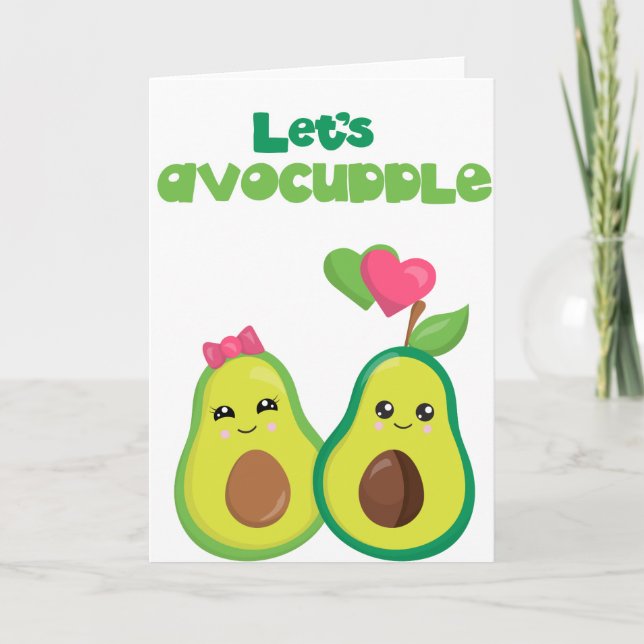 Tillåt AvoCuddle Avocado Kärlek-årsdagen Kort (Framsida)