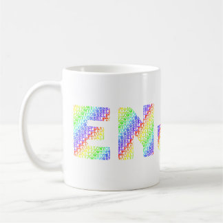 Tillåt dig själv att NJUTA Regnbågsfärgad Kaffemugg