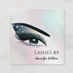 Tillåt holografiskt trendig-lash makeup öga fyrkantigt visitkort