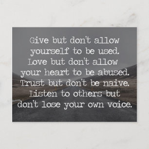 Tillåt inte att du själv använder citat vykort