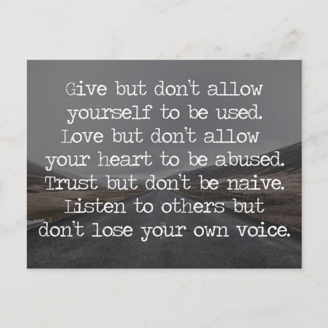 Tillåt inte att du själv använder citat vykort (Framsida)