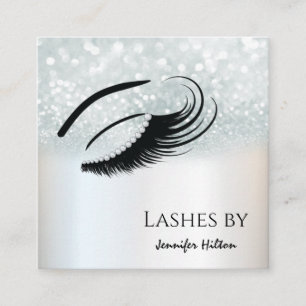 Tillåt silver diamantlash makeup öga fyrkantigt visitkort