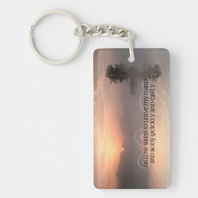 "Tillåt stressa att lämna" - bekräftelse av motiva Nyckelring (Framsidan)