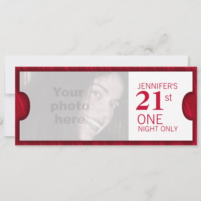 Tillåt två VIP-foto med 21-årsdagen party inbjudan (Framsida)