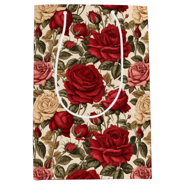 Tillåta Blommönstret Red & Vit ros - Chic (Framsidan)