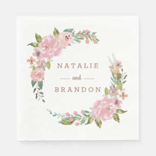 Tillåta Ro Vintage Dusty Rosa Monogram Middag Pappersservett