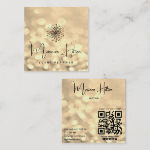Tillåter elegant modern bokeh dandelion qr-kod fyrkantigt visitkort