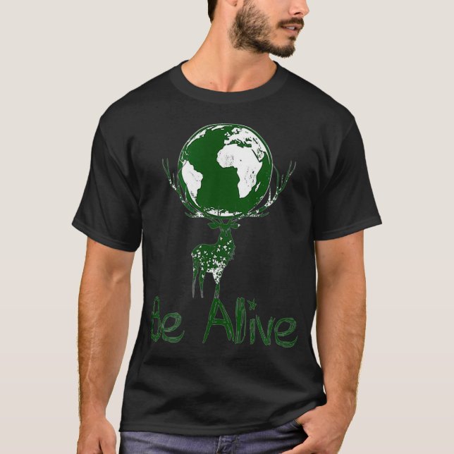 Tillåter levande grönt och miljöskydd t shirt (Framsida)