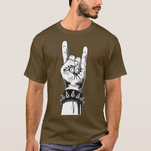 Tillåter Sten Djävulen Salute Fransk Fries Fork Me T Shirt