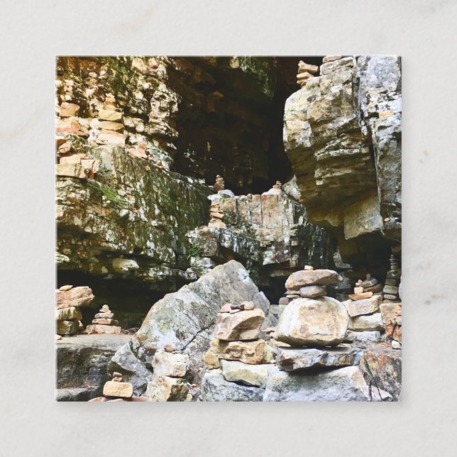 Tillåtliga chasm-sten-kannor fyrkantigt visitkort (Framsida)