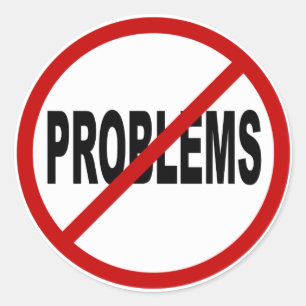 Tillåtna hatproblem/No problem undertecknar Runt Klistermärke