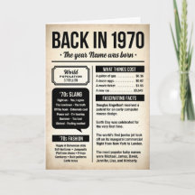 Tillbaka 1970, det året du föddes födelsedag