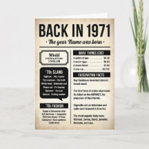 Tillbaka 1971, det året du föddes Födelsedag