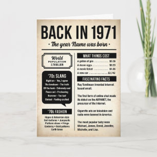 Tillbaka 1971, det året du föddes Födelsedag Kort