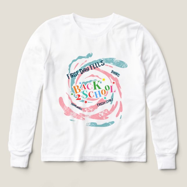 Tillbaka 2 skoldagar första dagen känns Bokarnas h T Shirt (Design framsida)