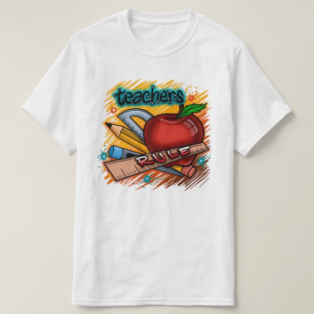 Tillbaka 2 Skollärarregel T Shirt (Design framsida)