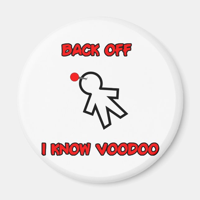 Tillbaka av jag vet Voodoo Doll Magic Spell Haitia Magnet (Framsidan)