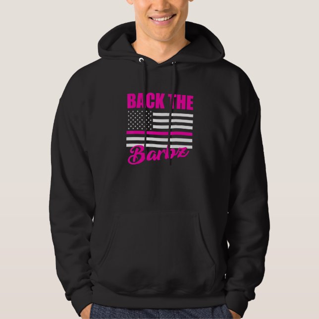 Tillbaka Barbz Flagga Barbs Loyal Fläkt Amerika Hoodie (Framsida)