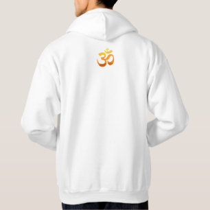 Tillbaka Design Yoga Om Mantra Symbol Guld Sol Man Hoodie