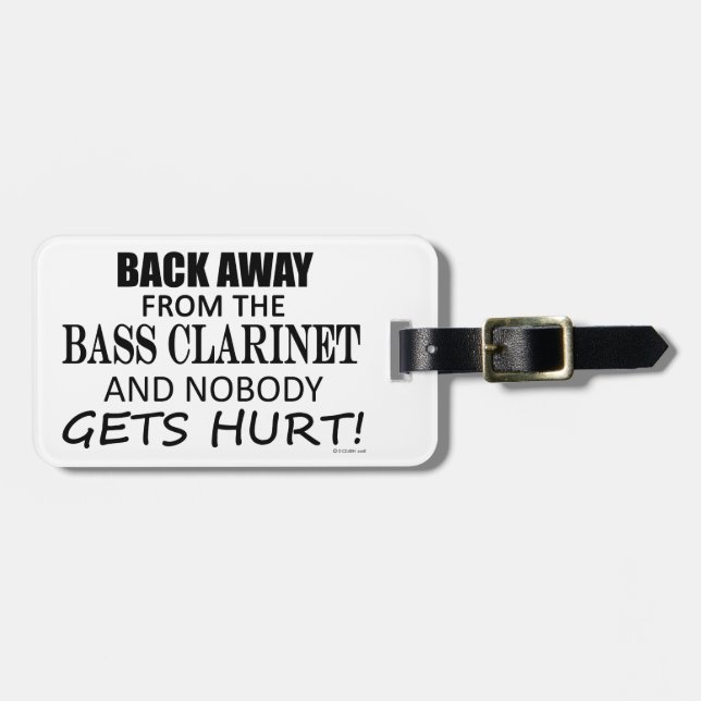 Tillbaka från Bass Clarinet Luggage Tag-numret Bagagebricka (Horisontell Framsida)