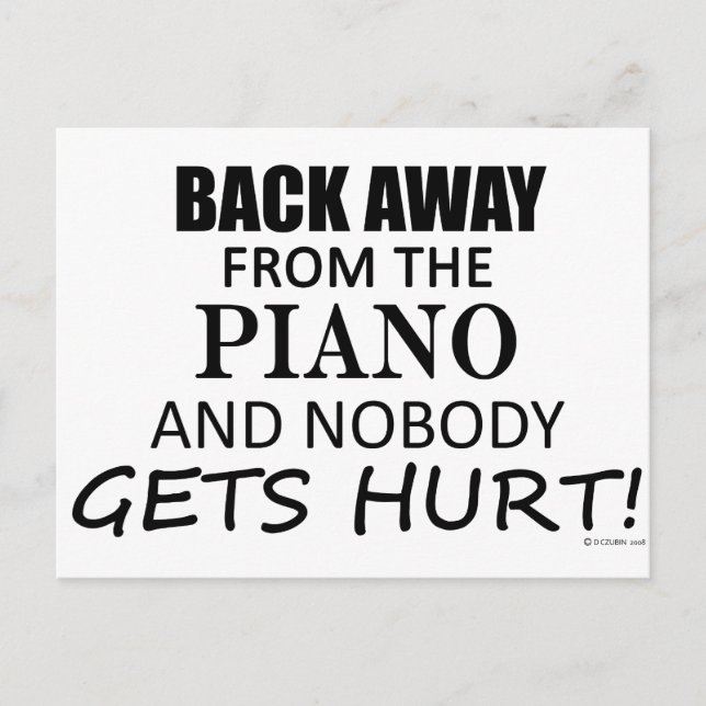 Tillbaka från Piano Vykort (Framsida)