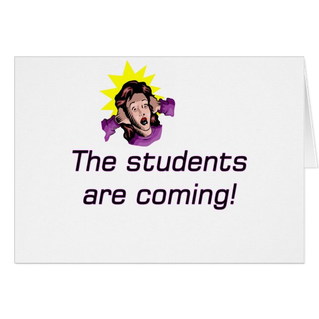 tillbaka i skolkopian hälsningskort (Framsidan Horizontal)