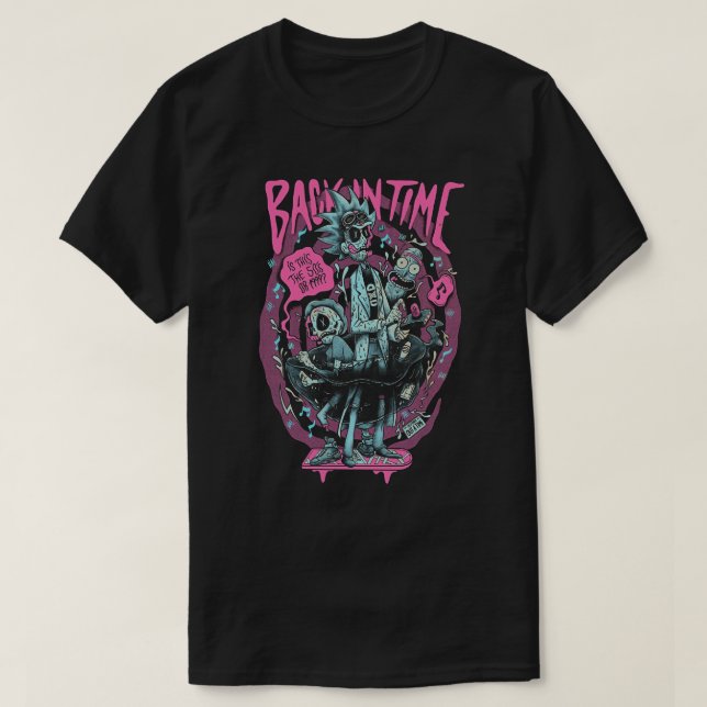 Tillbaka i Time Neon Portal Parody T Shirt (Design framsida)