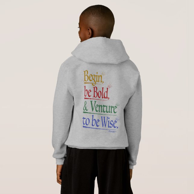 Tillbaka - Magic Horace Quote Kids Pullover Hoodie T Shirt (Hel baksida)