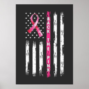 Tillbaka Medvetenhet om bröstcancer vid Rosa Flagg Poster