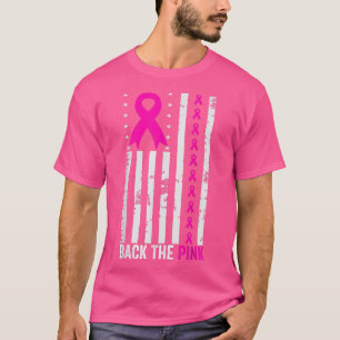 Tillbaka Medvetenhet om bröstcancer vid Rosa Flagg T Shirt