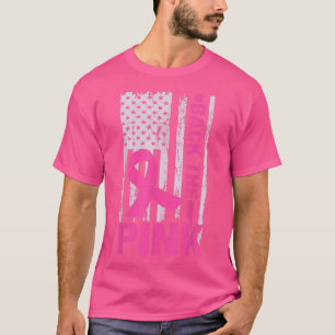 Tillbaka Medvetenhet om bröstcancer vid Rosa Flagg T Shirt