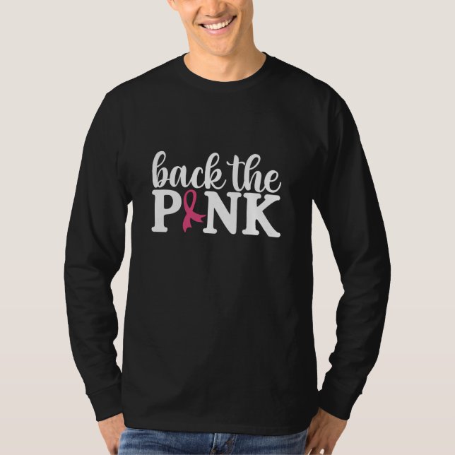 Tillbaka medvetenheten om bröstcancer hos Rosa Fam T Shirt (Framsida)