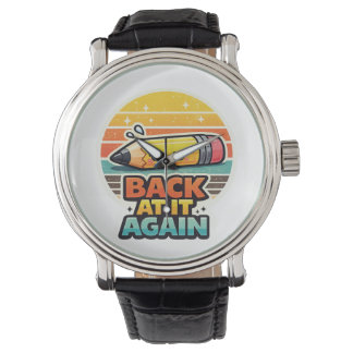 Tillbaka på det igen Rolig pennskola design Armbandsur