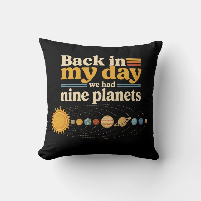 Tillbaka på min tid nio planeter inklusive Pluto r Kudde (Framsida)