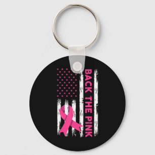 Tillbaka Rosa Breast Cancer Awareness T- Shirt62 Nyckelring