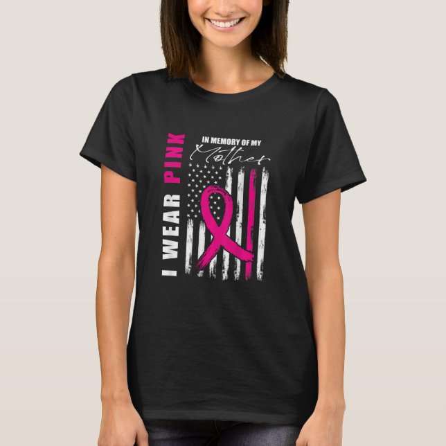 Tillbaka Skriv ut Rosa Mamma Breast Cancer Awarene T Shirt (Framsida)