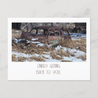 Tillbaka slutligen till dig - Rusty Car Photo Vykort