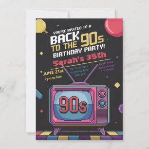 Tillbaka till 1990-talet i party 1990 inbjudningar