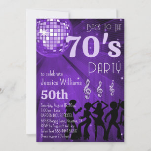 Tillbaka till 70:s Disco Boll-Födelsedagsfest Inbjudningar