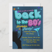 Tillbaka till 80-talet Födelsedagsfest inbjudan