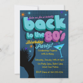 Tillbaka till 80-talet Födelsedagsfest inbjudan
